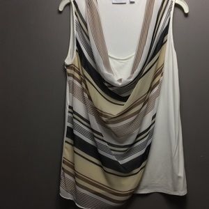 Brown and white tank